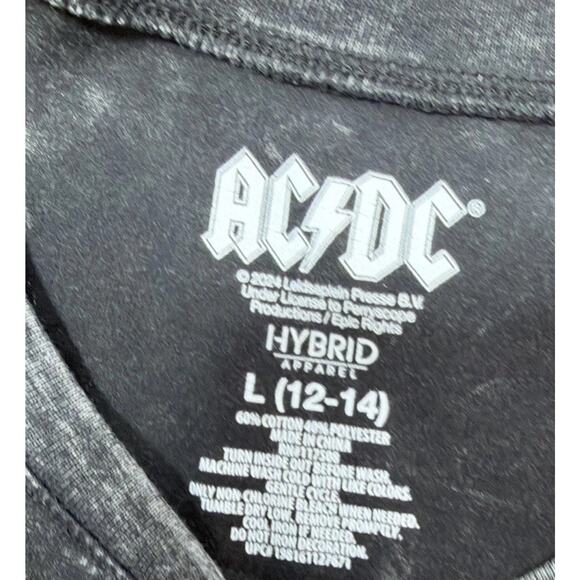 AC/DC Embellished Lettering Black Short Sleeve T-shirt Women’s Large - Picture 4 of 4